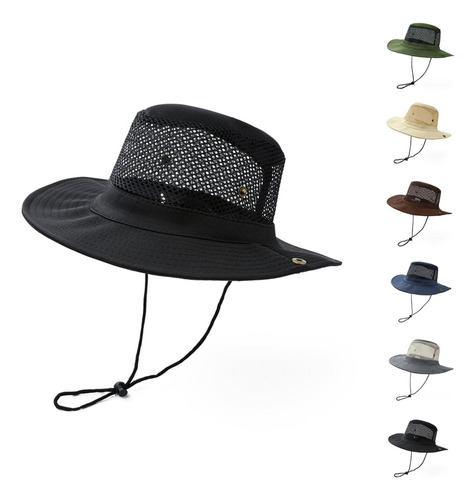 Sombrero De Malla Con Protección Solar Upf 50+ For Hombre,