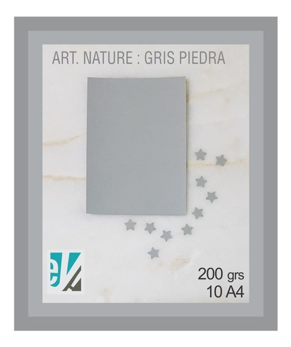 Art Nature : Pack X 10 Hojas A4 De 200 Gr: Color Gris Piedra