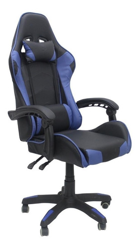 Cadeira de escritório Nagano NCRGP gamer  preto e cinza com estofado de couro sintético