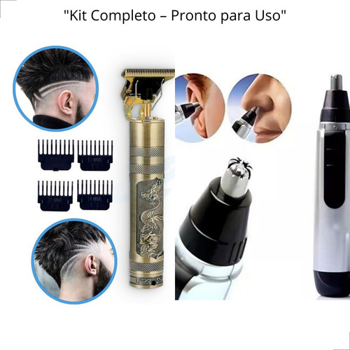 Kit Aparador De Pelos Nariz Barbeador Acabamento Profissiona