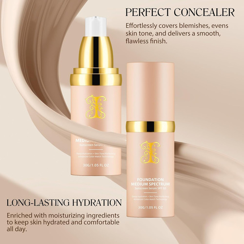 Base De Maquillaje 4 En 1: Fps 50+, Color Cambiante, Correct