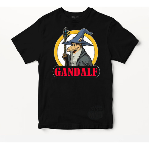 Remera Alf Gandalf The Lord Of The Ring01 (negra:) Ideas Mvd