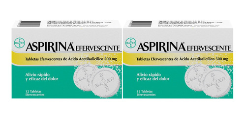 Imagen 1 de 2 de Aspirina Eferv 0.5 G  X12x 2uni