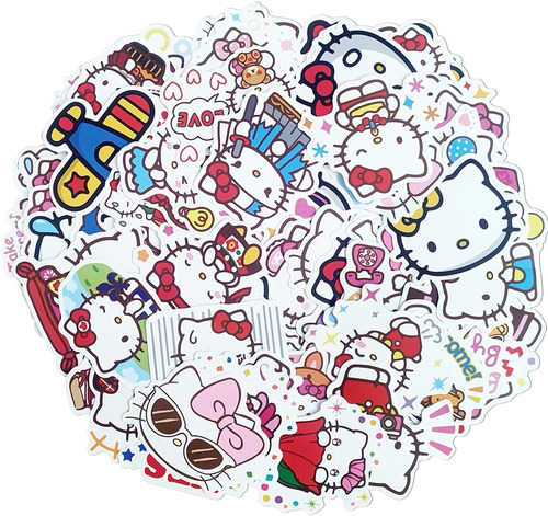 Hello Kitty, 100 Pegatinas De Anime Kawaii, Accesorios Estét