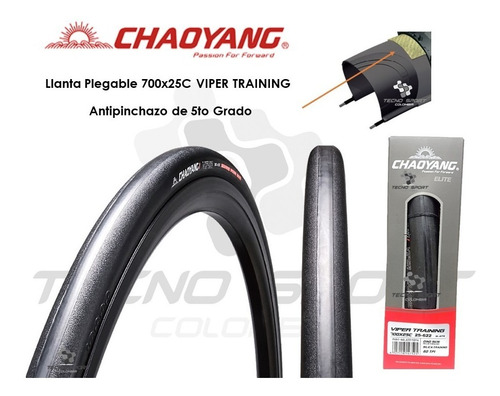Imagen 2 de 7 de Llanta Bicicleta Chaoyang Plegable 700 X 25 Con Neumatico