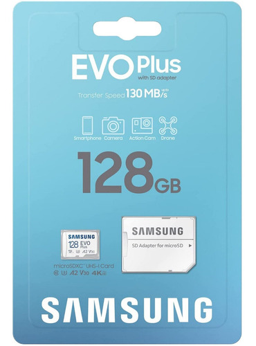 Memoria Micro Sd Samsung Evo Plus 128 Gb Original 130 Mb/s 