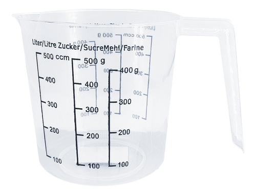 Jarra Medidora Con Marcas Plástica Flexible 500 Ml