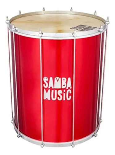 Surdo Madeira 20 Pol 60cm Music Samba Pagode Pvc Titanium