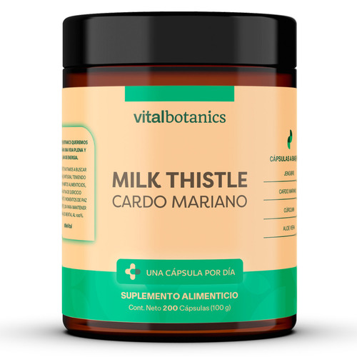 Milk Thistle | Cardo Mariano C 200 Capsulas | Vitalbotanics Sabor Milk Thistle Cardo Mariano