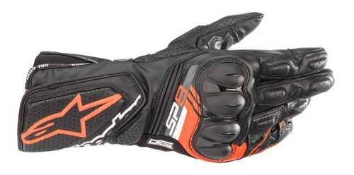 Luva Alpinestars Couro Sp-8 V3 Preta Vermelha Sp8 Tamanho 3XL/4G