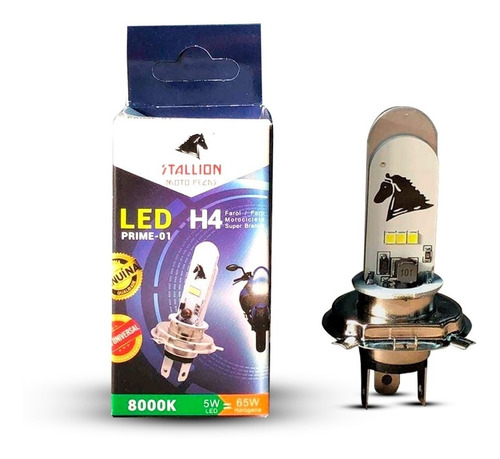 Lampada Farol Led Moto H4 Super Branca Cb 300 Twister Xj6 Xr