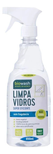 Limpa Vidros Biodegradável Natural Gatilho 650ml - Biowash