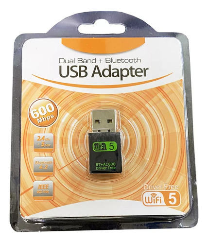 Usb Adapter Dual Band Receptor Wifi 2.4 + Bluetooth 4.2
