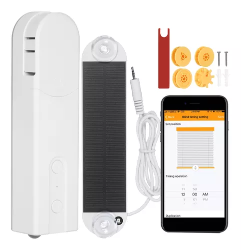 Motor De Persianas Inteligente Para Automatización , Con Panel Solar Y  Cargador