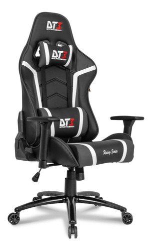Cadeira de escritório DT3sports Módena gamer ergonômica  cinza-escuro com estofado de couro sintético