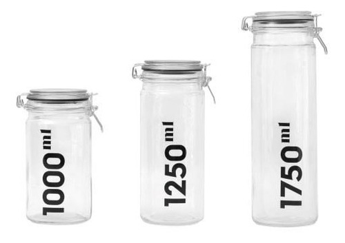Imagen 2 de 3 de Frasco Vidrio Hermético Tamaño G Número 1250ml