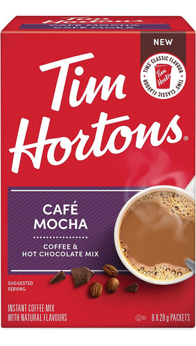 Mezcla Polvo Café Mocha Hot Choco Mix Tim Hortons 8 Sobres