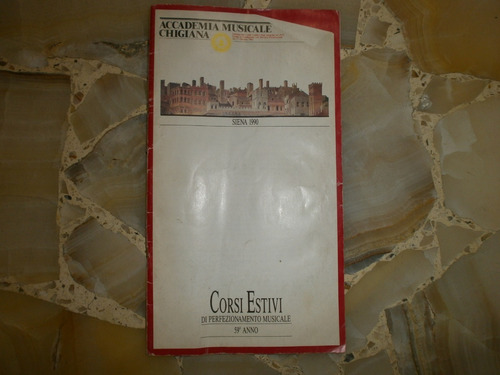 Accademia Musicale Chigiana Siena 1990 Corsi Estivi Di Perfe (Usado)