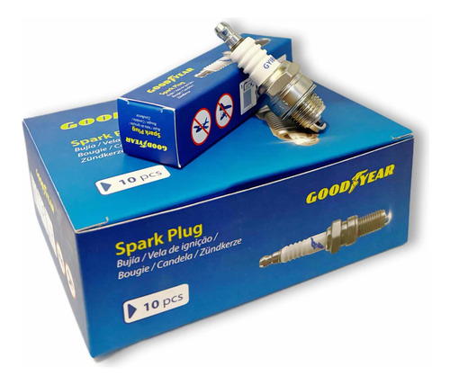Caja De Bujías 10pz Para Motores 2 Tiempos Mca Goodyear