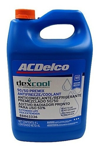 Imagen 2 de 4 de Refrigerante Acdelco Original Importado Usa 50/50 Cont 4 Lts