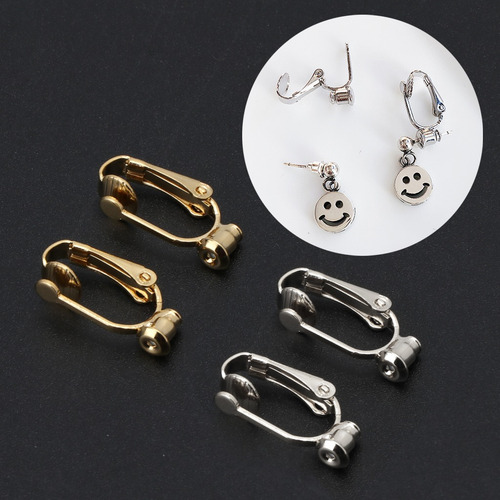 1 Par De Convertidores De Aretes De Aro Con Clip, Sin Perfor