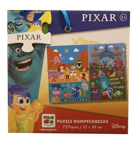Puzzle Disney Dibujos Pixar Caja Rompecabezas 72piezas +3a
