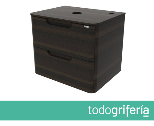 Vanitory De Colgar Schneider Uniq 2 Cajones Oliva 60 Cm