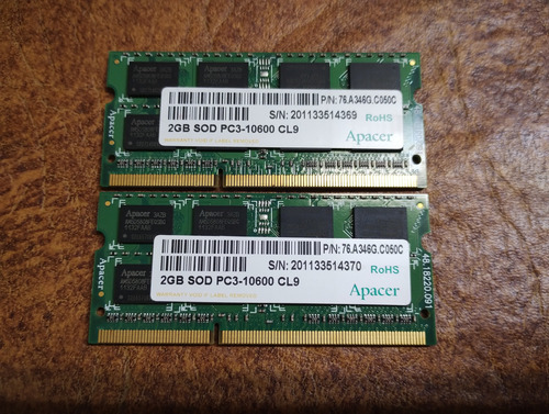 Modulo Ram - Apacer 2 Gb Ddr3 Sdram - Pc3-10600 Cl9 (Usado)