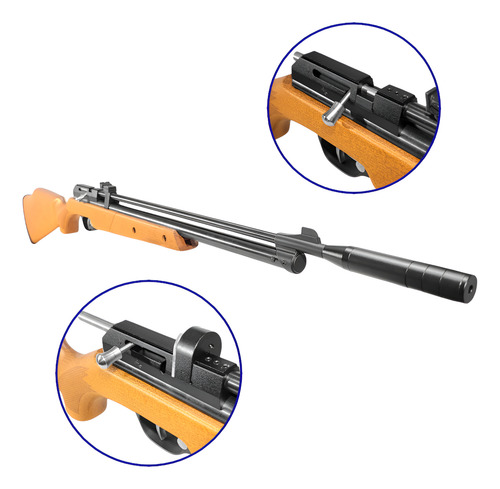 Rifle Fox Pump Lever 5.5 Cerrojo Cargador Rotativo Madera Madera 5.5 Mm