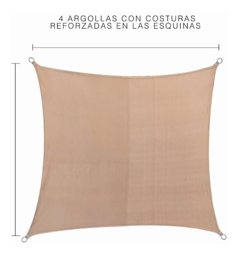 Imagen 8 de 10 de Malla Sombra 2x4 90% Beige Con Lazo De Regalo