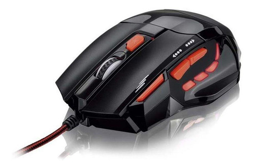 Imagem 2 de 2 de Mouse Para Jogo Multilaser Mo236 Fire Preto E Vermelho