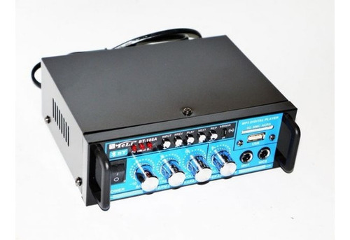Amplificador 12v/220v Bluetooth Usb Fm Sd Card Karaoke Mp3