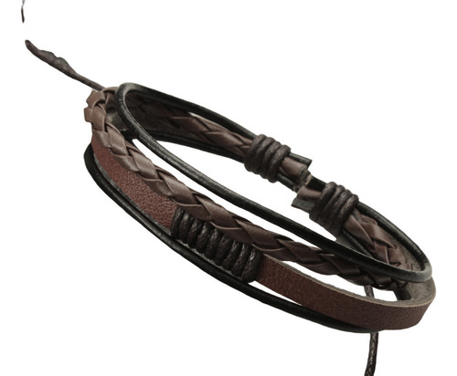 Manilla En Cuero Hombre Pulsera Multicapas + Envio Gratis 