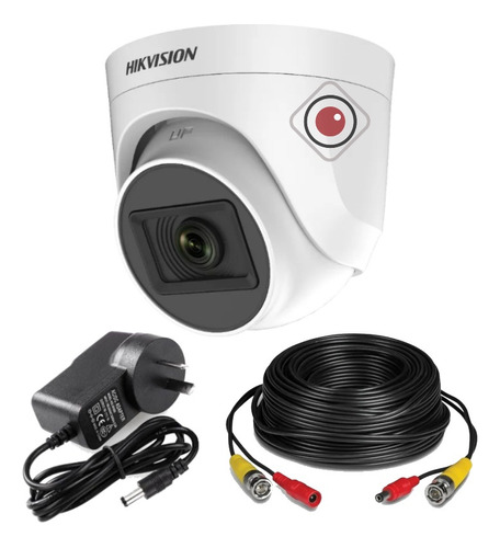 Camara Domo Hikvision 2mp 1080p Interior + Fuente Cable Bnc