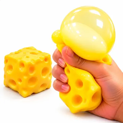 Squishy Queijo Taba Brinquedo Sensorial Queijinho Macio Fofo Amarelo