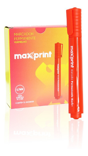 Marcador Permanente Ponta 5,2mm Vermelho (caixa Com 12)