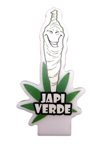 Vela Feliz Cumpleaños Japi Verde Fiesta Cotillón Divertido 