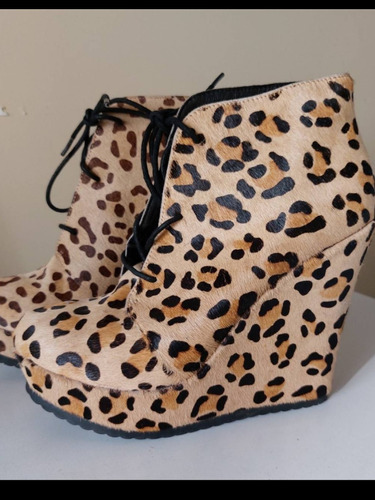 Zapatos Topshop Animal Print De Cuero ,talle 39