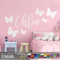 Comprar Vinilos Decorativos Nombre Personalizado Con Mariposas