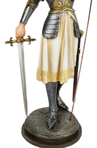Imagem 5 de 10 de Imagem Escultura Santa Joana D'arc 35cm Policromada