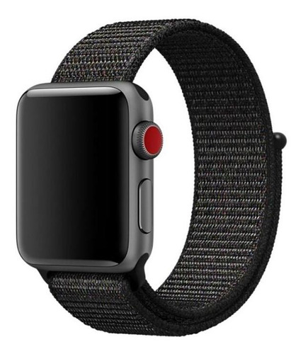 Correa Para Apple Watch 42 Y 44mm, Con Velcro. Negro