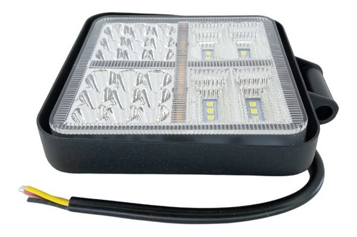 Faro 38 Led Cuadrado Auxiliar Luz Blanca Con Estrobo Ambar