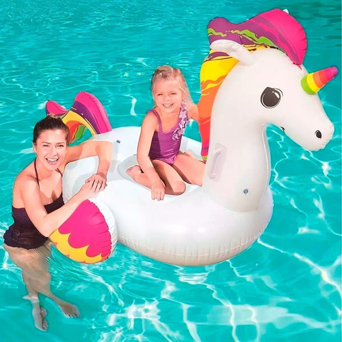 Imagen 3 de 5 de Inflable Unicornio Kawai Bestway 41114 Chico Educando