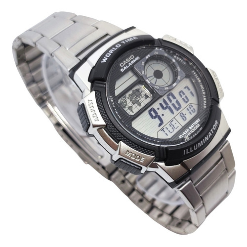 Imagen 4 de 9 de Reloj Casio Plateado Original Ae-1000wd-1av