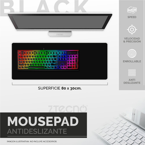 Imagen 4 de 6 de Mouse Pad Gamer 80x30cm Antideslizante Xl Escritorio Pc