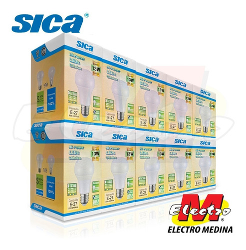 Lampara Led 13w A60 E27 Calida X 10 U Sica Electro Medina