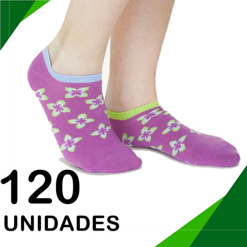 Imagem 1 de 8 de Kit 120 Pares Meias Soquete Adulto Femininas