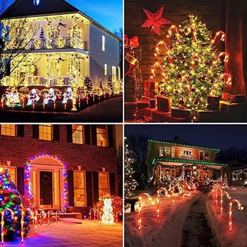 8 Jardín De Navidad Bastón De Navidad Luces De Jardín