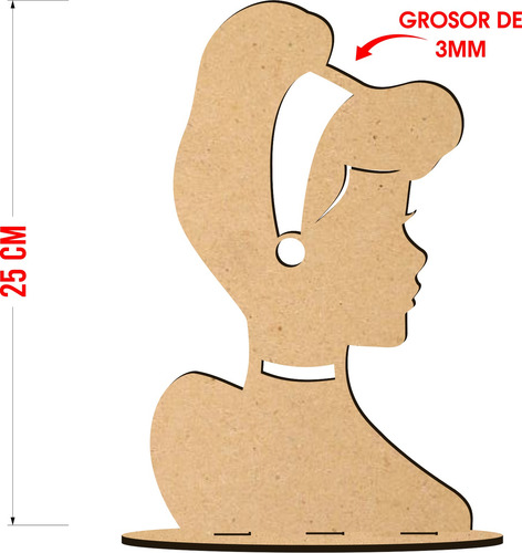 Centro De Mesa Princesa Cenicienta 5 Pzs De 25cm Mdf Mod1