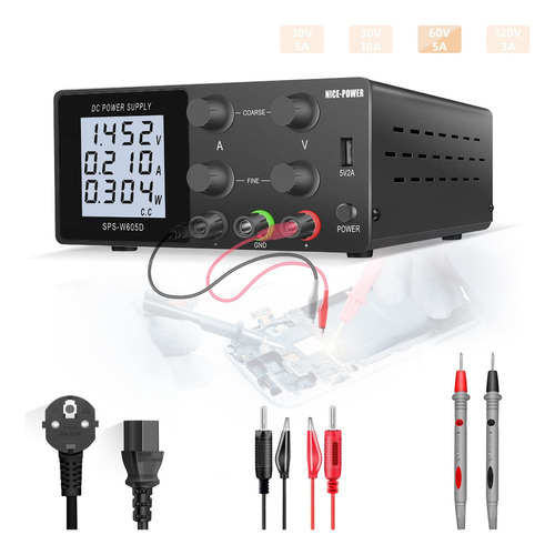 Fuente De Alimentación Digital De Conmutación Variable 60v 5